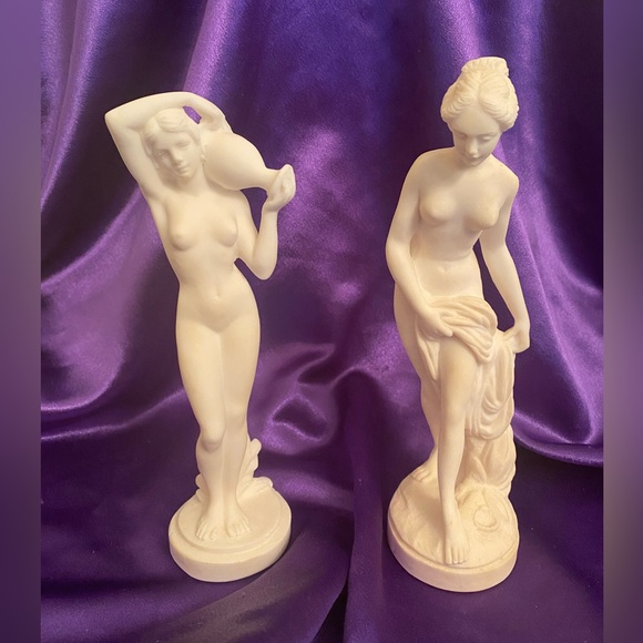 Two/Set Vintage Grecian Style Figurines - 2” base and 9” tall. - Picture 7 of 7